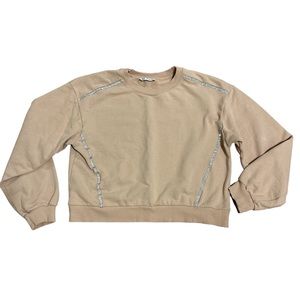 Zara blush sweatshirt with bedazzled accents. S.